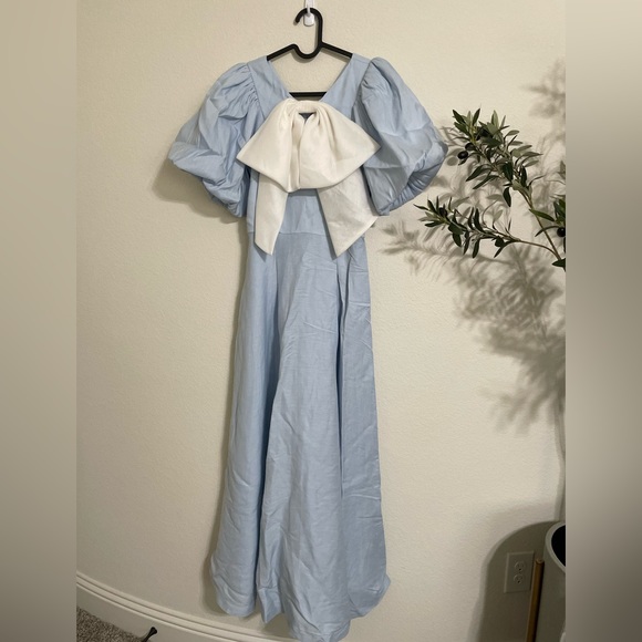 NWT Antonio Melani x Jennifer Sumko Kathleen Cut-Out Tie Neck Puff Sleeve Dress - Picture 7 of 15